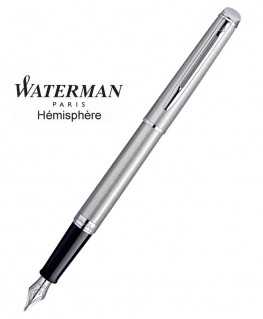 Stylo Plume Waterman Hémisphère Acier Satiné CT Réf_S0920430