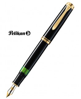 Stylo Plume Pelikan M400 Résine Noire Attributs Plaqué Or Réf_985499