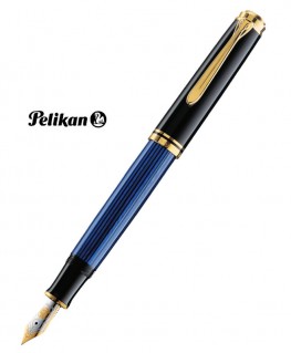 Stylo Plume Pelikan M400 Résine Noire - Bleu et Plaqué Or Réf_985978