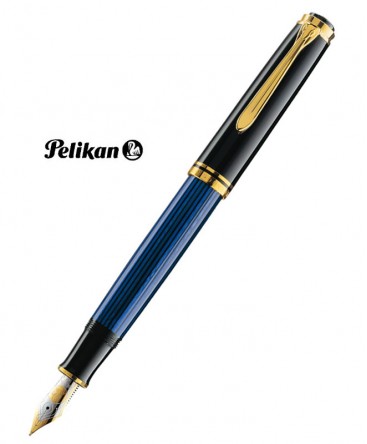 Stylo Plume Pelikan Souverain M800 Noir - Bleu et Plaqué Or Réf_986737