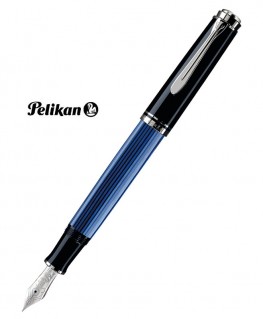 Stylo Plume Pelikan Souverain M805 Noir bleu et Argent Réf_933481