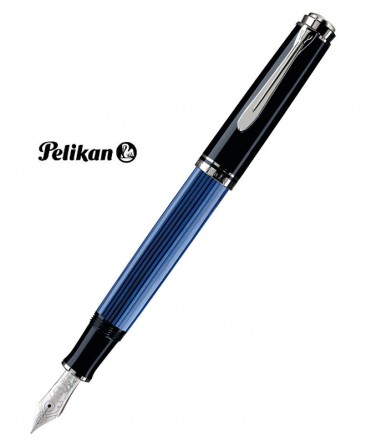 Stylo Plume Pelikan Souverain M805 Noir bleu et Argent Réf_933481