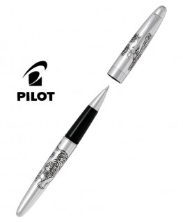 Stylo Roller Pilot Tigre Silver Argent Massif Réf_BLKN-50S-TR