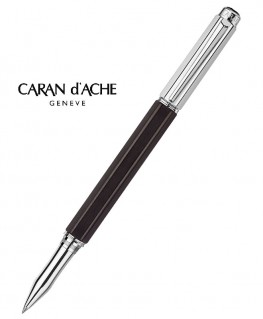 Stylo Roller Caran D'Ache Varius Ebony Argenté Rhodié réf 4470.086