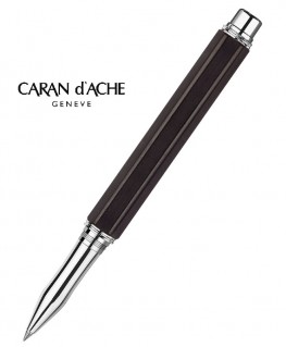 Stylo Roller Caran D'Ache Varius Ebony Argenté Rhodié réf 4470.086