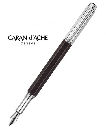 Stylo Plume Caran D'Ache Varius Ebony Argenté Rhodié réf 4490.086