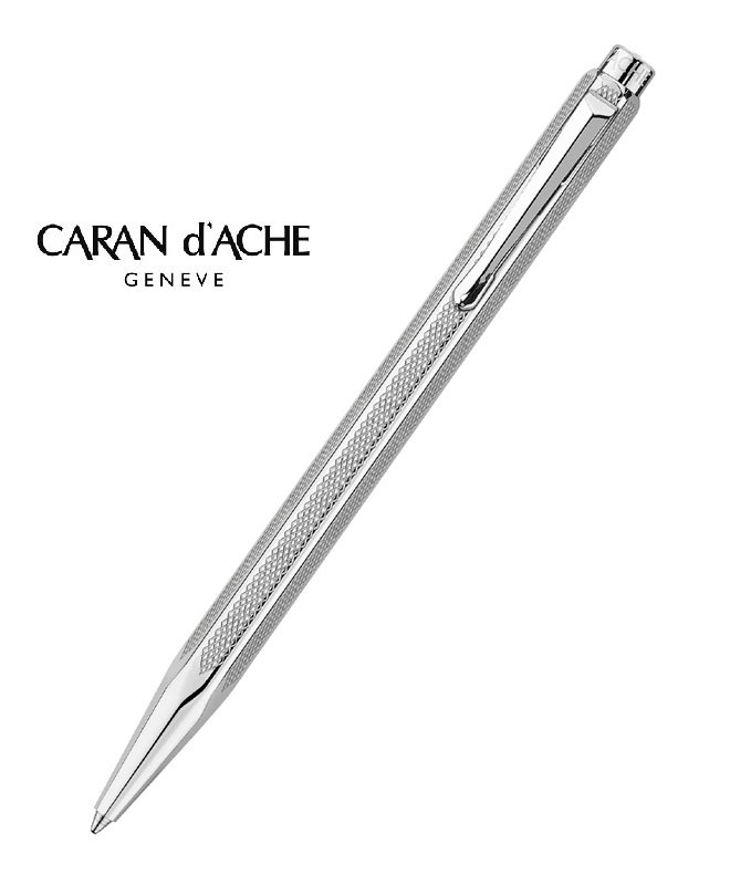 Caran D'Ache Ecridor Kugelschreiber - Retro, Versilbert/Palladiert, Mit Großem Gravurfeld